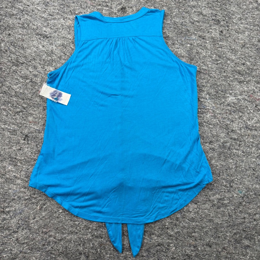Indigo Great Northwest Turquoise Blue Crochet Lace Tie Front Sleeveless Top M - Picture 7 of 7